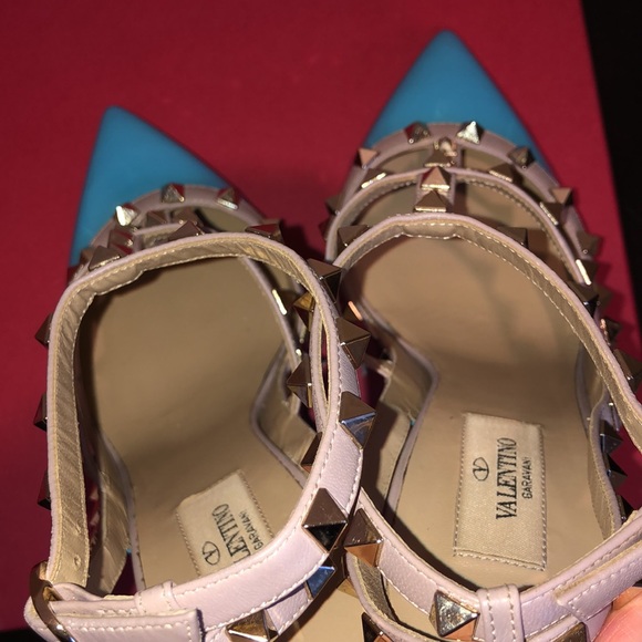 Valentino Rockstud Studded T-strap Cage Sandal Pumps Size 39 - Picture 7 of 14